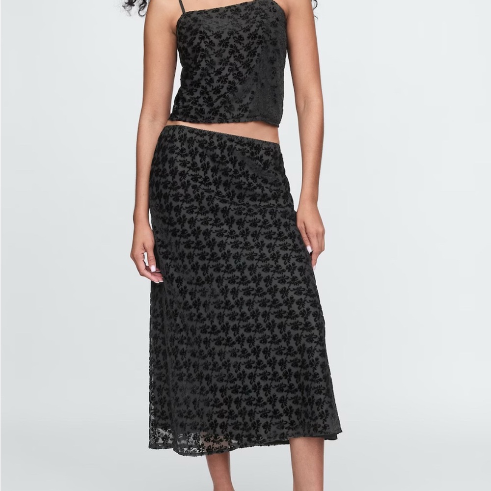 GAP Burnout Velvet Tank and Midi Skirt